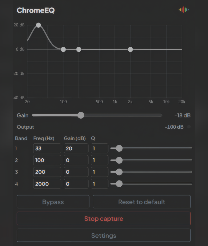 ChromeEQ band controls