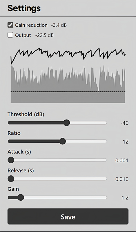 Settings and visualizer